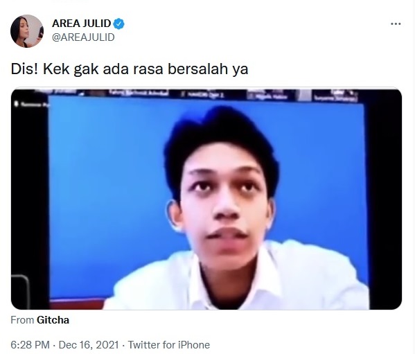 Gaga Muhammad mengucapkan belasungkawa atas kematian Laura Anna. Twitter @AREAJULID