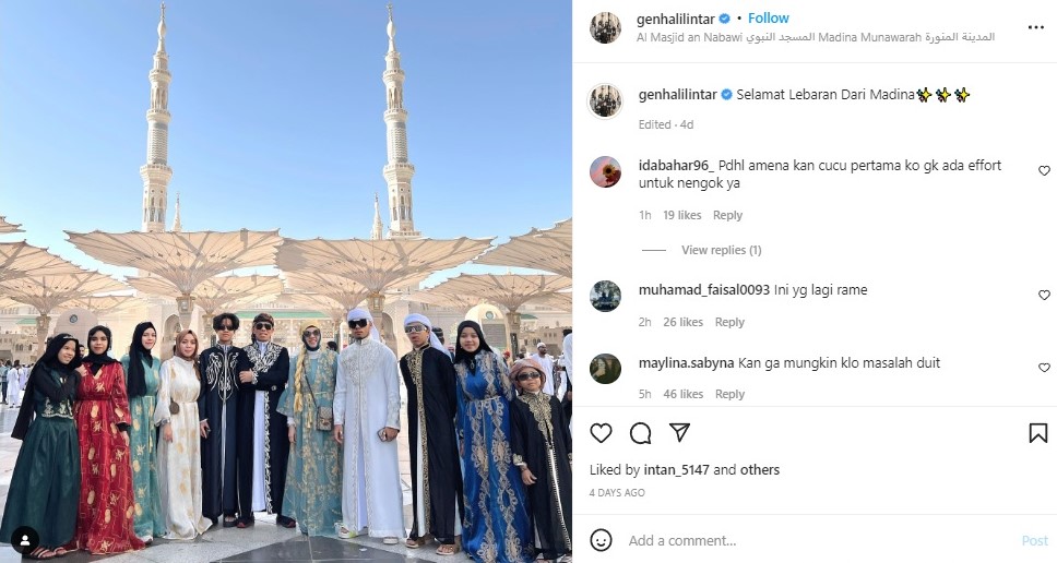 Gen Halilintar rayakan Lebaran di Madinah. Instagram genhalilintar