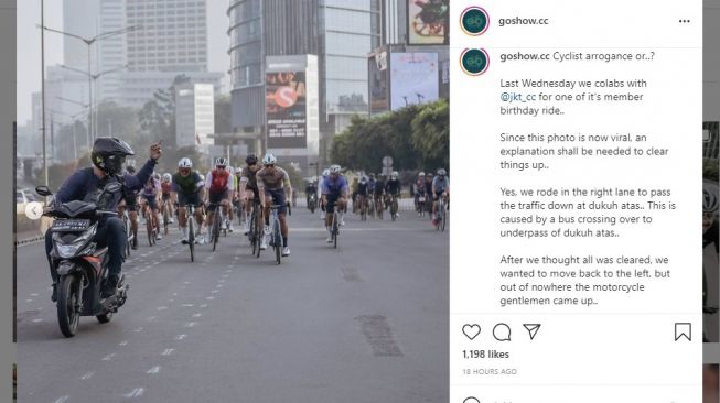 Viral, Pemotor Acungkan Jari Tengah ke Rombongan Pesepeda <i>Road Bike</i>, Siapa yang Salah?
