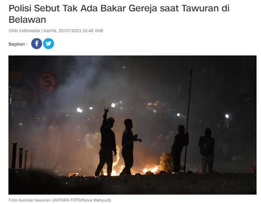 [Cek Fakta] Video Pembakaran Gereja di Belawan, Medan? Ini Faktanya