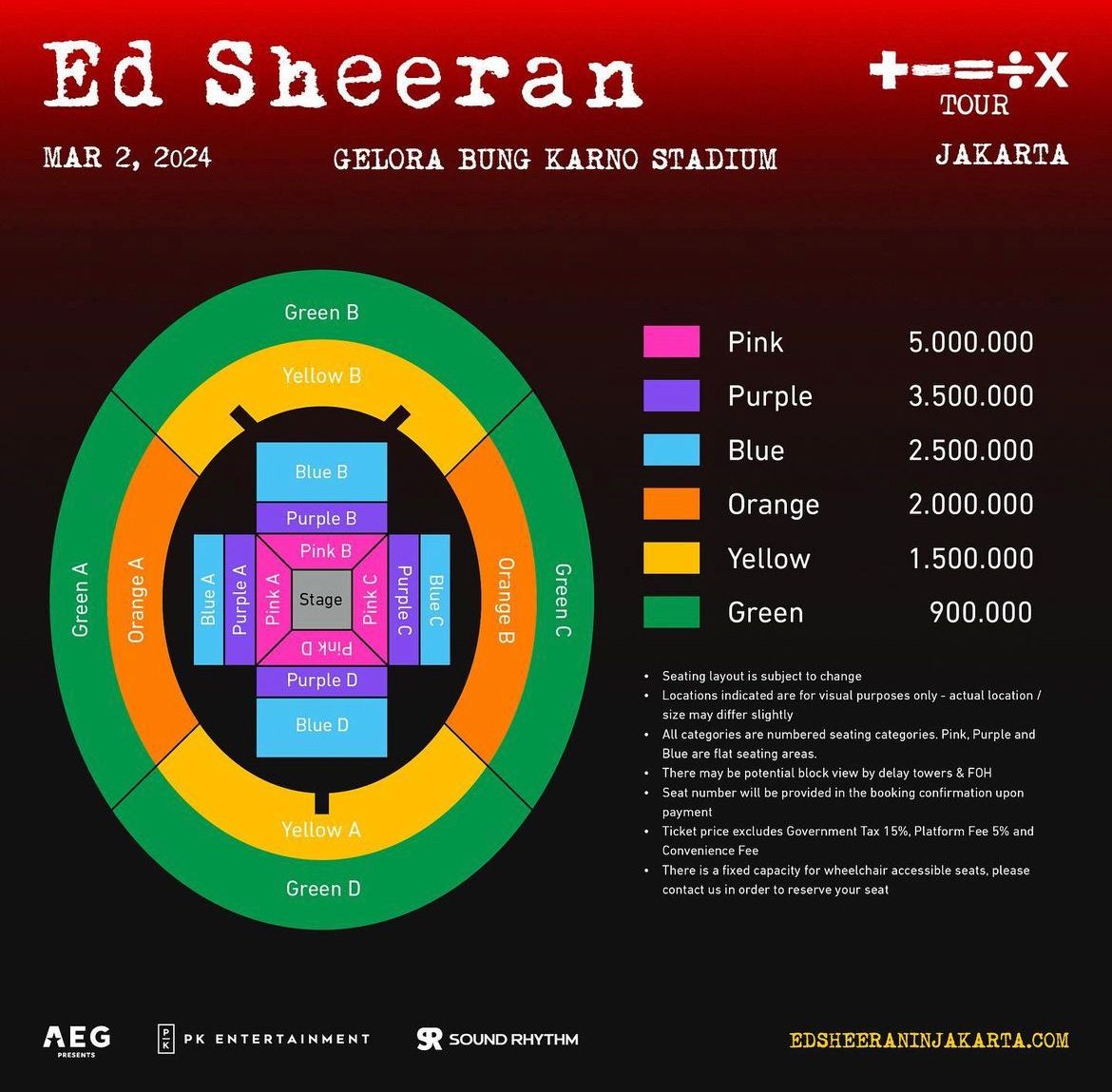 Harga Tiket Konser Ed Sheeran di Jakarta, Termurah Rp900 Ribu!