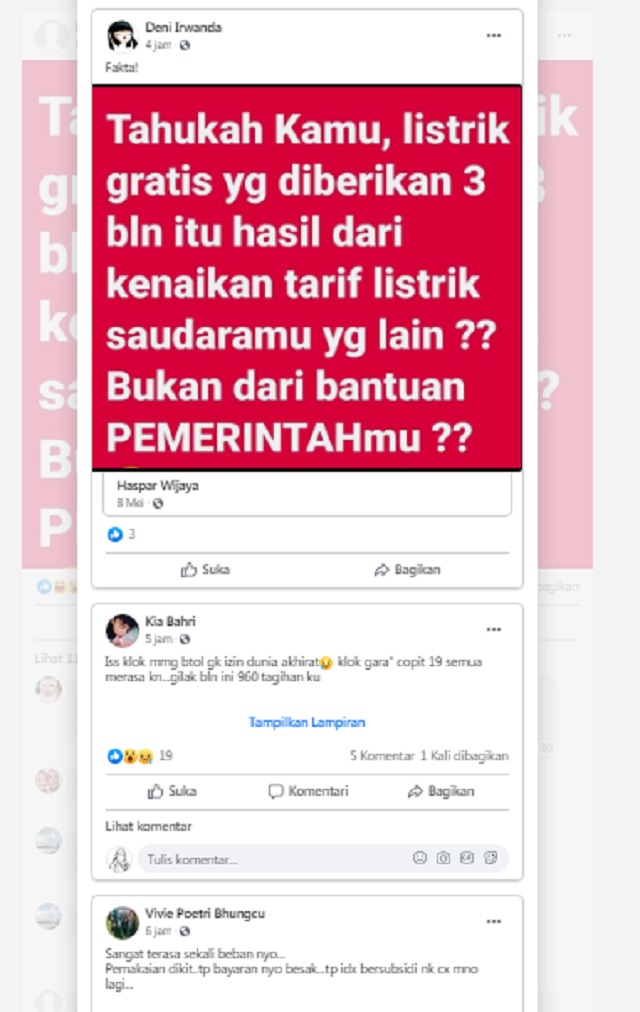 [Cek Fakta] Listrik Gratis Hasil Kenaikan Tarif 'Saudaramu' yang Lain? Ini Faktanya