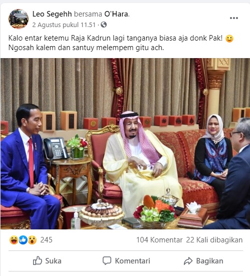[Cek Fakta] Jokowi Bertemu dengan Raja Kadrun ? Ini Faktanya