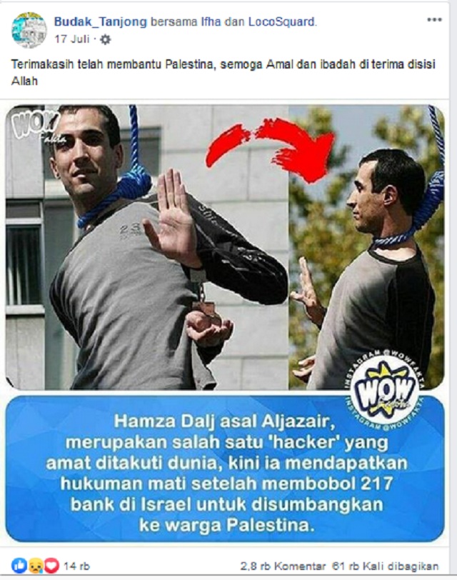 Pria Ini Bukan <i>Hecker</i> yang Membantu Negara Palestina, Ini Cek Faktanya