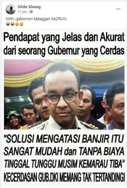 [Cek Fakta] Anies Sebut Solusi Banjir di Jakarta adalah Menunggu Musim Kemarau? Ini Faktanya