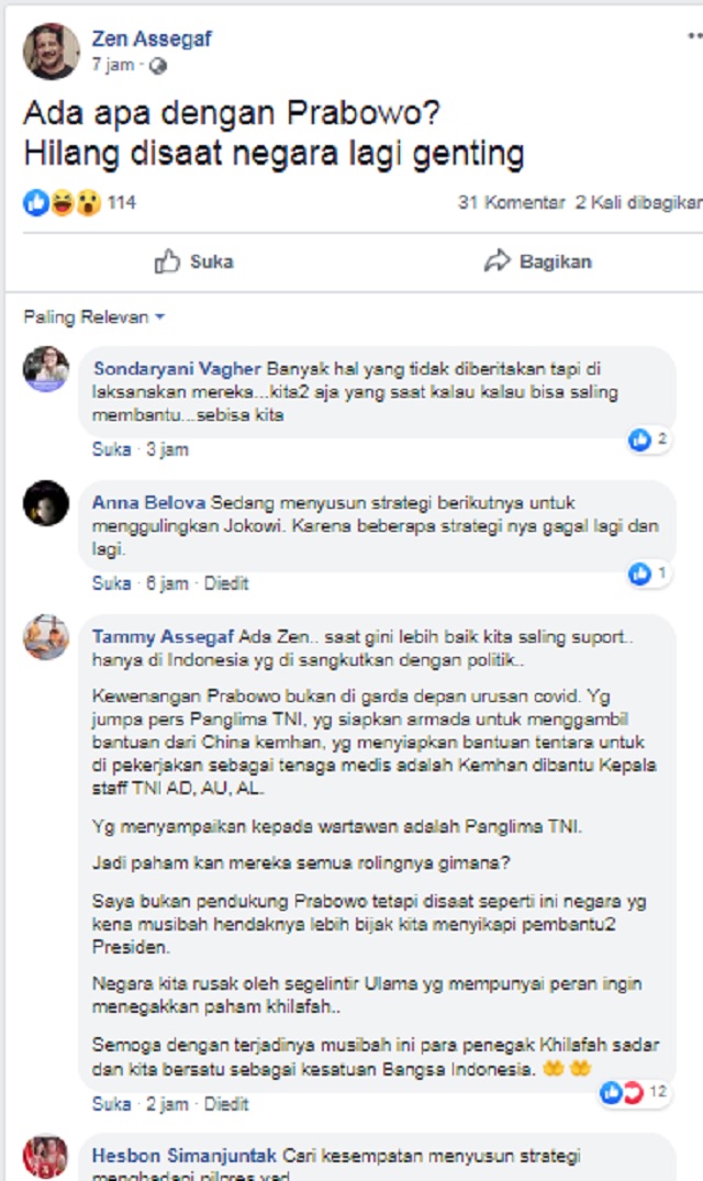Prabowo Hilang Di Saat Negara Genting Ini Faktanya Medcom Id