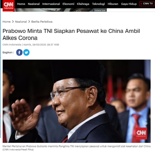 [Cek Fakta] Prabowo Hilang di Saat Negara Genting? Ini Faktanya