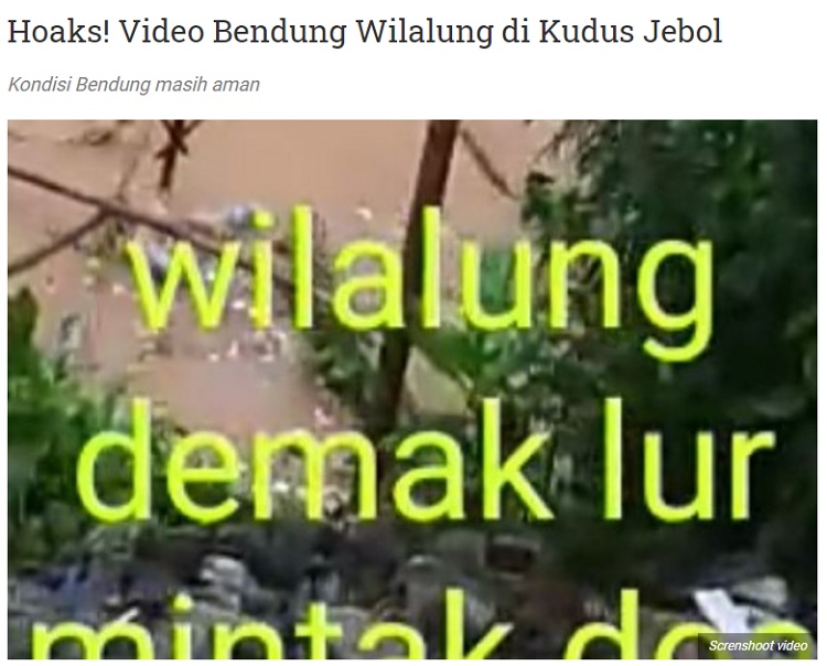 [Cek Fakta] Video Banjir Bandang di Demak karena Bendungan Jebol? Ini Faktanya