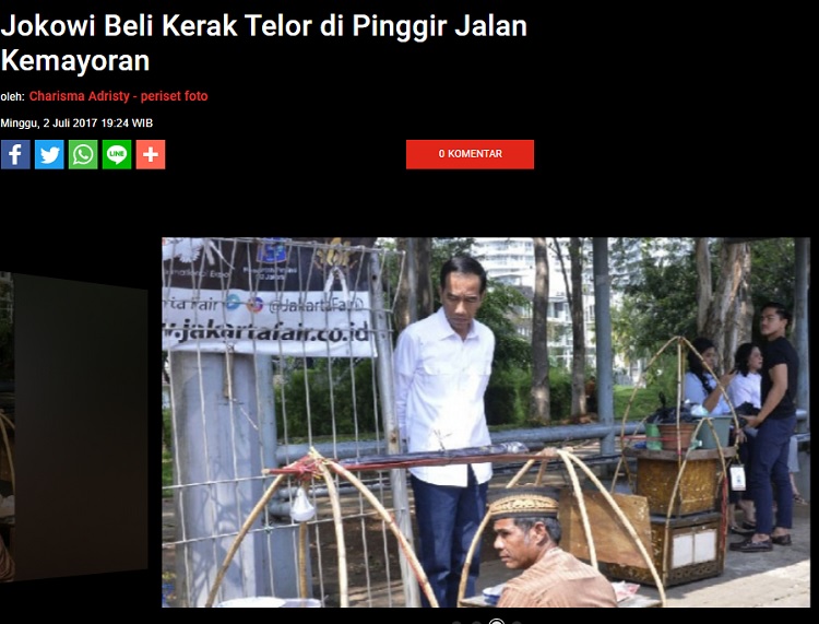 [Cek Fakta] Foto Jokowi Ngutang Saat Membeli Kerak Telor? Ini Faktanya