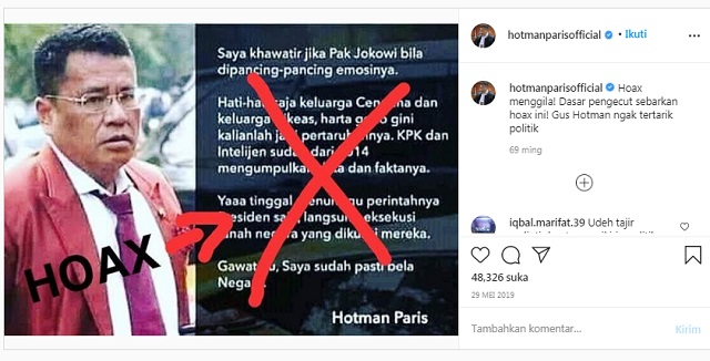 [Cek Fakta] Hotman Paris Minta Keluarga Cendana dan Cikeas Berhati-hati? Ini Faktanya