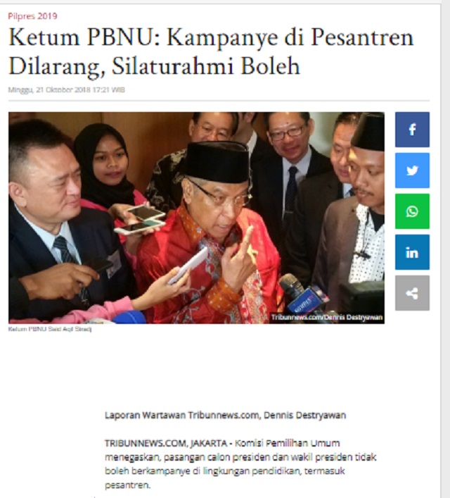 [Cek Fakta] Ketum PBNU jadi Humas Pemerintah Tiongkok? Ini Faktanya
