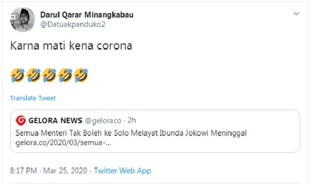 [Cek Fakta] Menteri Dilarang Melayat ke Solo karena Ibunda Jokowi Meninggal Positif Korona? Ini Faktanya