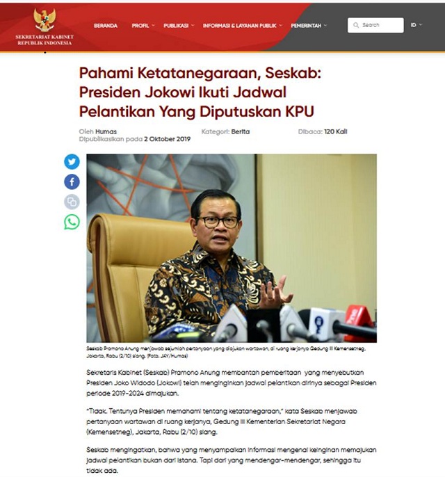 Benarkah Jokowi Ingin Dilantik Lebih Cepat? Ini Faktanya