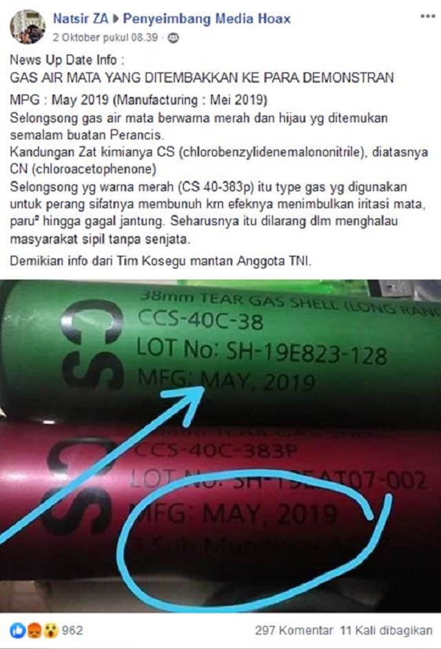 Gas Air Mata Yang Digunakan Polisi Saat Demonstrasi Jenis Mematikan