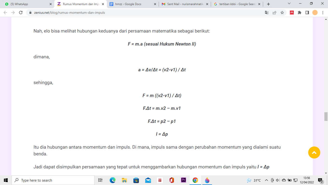 Mengenal Momentum dan Impuls: Konsep, Rumus, Contoh Soal