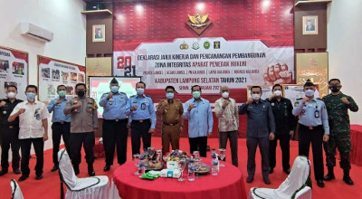 Penegak Hukum di Lamsel Deklarasi Janji Kinerja dan Integritas