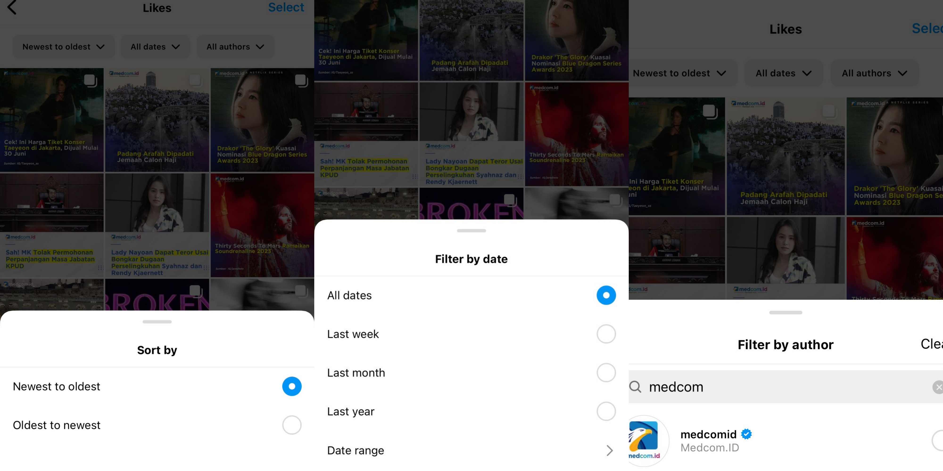 Cara Saring <i>Postingan</i> yang Disukai di Instagram, Berdasarkan Waktu dan Pengunggah