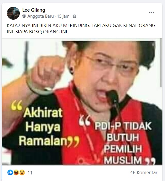 [Cek Fakta] Megawati Sebut PDIP Tak Butuh Pemilih Muslim? Ini Faktanya