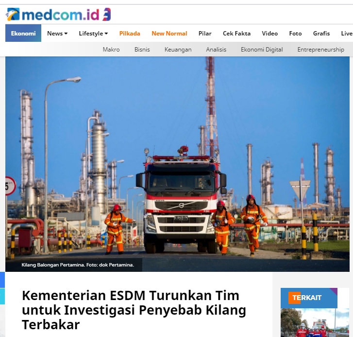 [Cek Fakta] Kebakaran Kilang Minyak Balongan karena Serangan Teroris? Ini Faktanya
