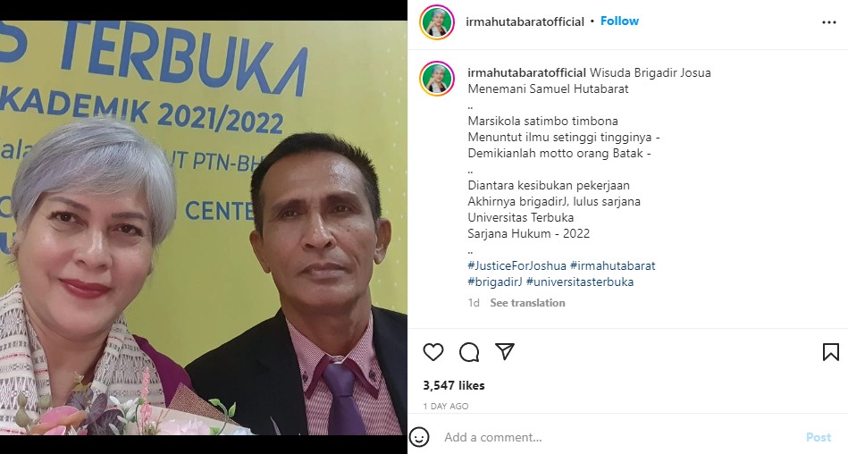 Mengenal Irma Hutabarat, Aktivis yang Dampingi Keluarga Brigadir J di Wisuda UT