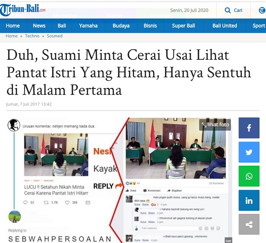 [Cek Fakta] 3 Bulan Menikah Istri Ceraikan Suami Gara-gara Dukung Jokowi? Ini Faktanya