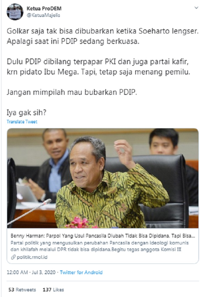 [Cek Fakta] PDIP akan Menangkap 'Kadrun'? Ini Faktanya