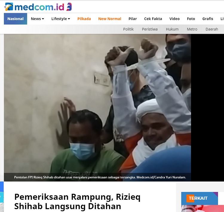 [Cek Fakta] Rizieq Shihab Ditahan dengan Pasal Menggagalkan Ahok di Pilkada DKI? Ini Faktanya