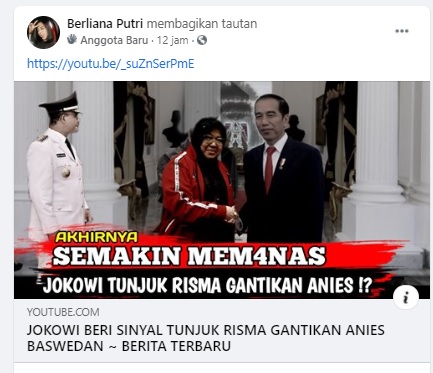[Cek Fakta] Jokowi Tunjuk Risma Gantikan Anies Baswedan? Ini Faktanya
