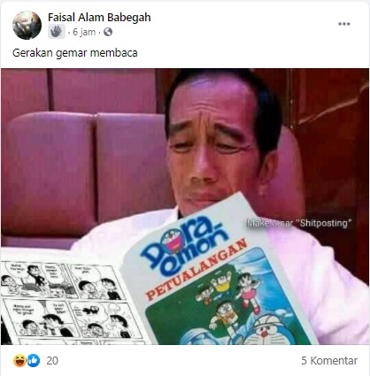 Cek Fakta Foto Jokowi Baca Komik Petualangan Doraemon Ini Faktanya