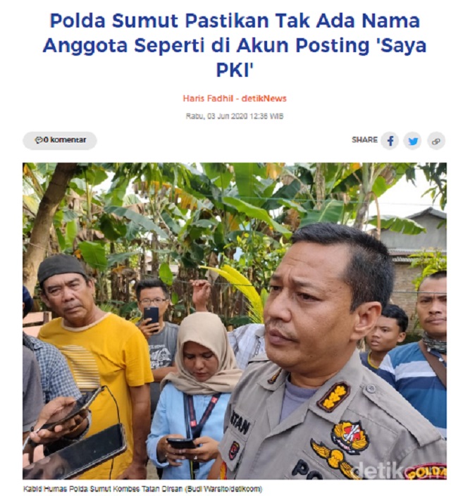 [Cek Fakta] Pria Berjaket Logo Polisi Mengaku jadi Anggota PKI? Ini Faktanya