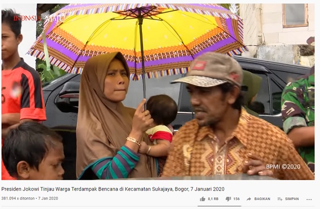 Kunjungi Lokasi Banjir Bogor, Hujan Lokal Hanya Mengguyur Tubuh Jokowi? Ini Faktanya