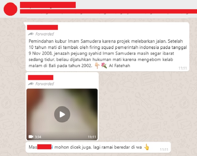 [Cek Fakta] Video Pemindahan Jenazah Imam Samudera karena Proyek Pelebaran Jalan? Hoaks
