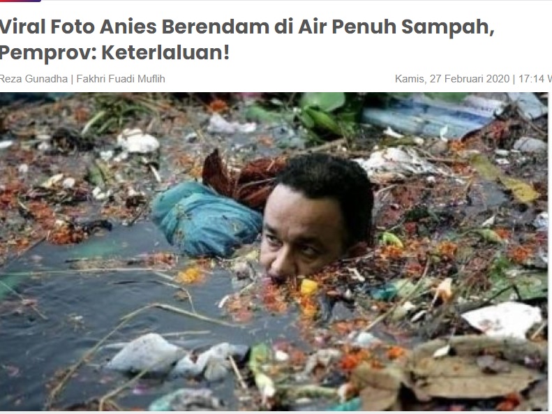 [Cek Fakta] Foto Anies Baswedan Berendam di Air Penuh Sampah? Ini Faktanya