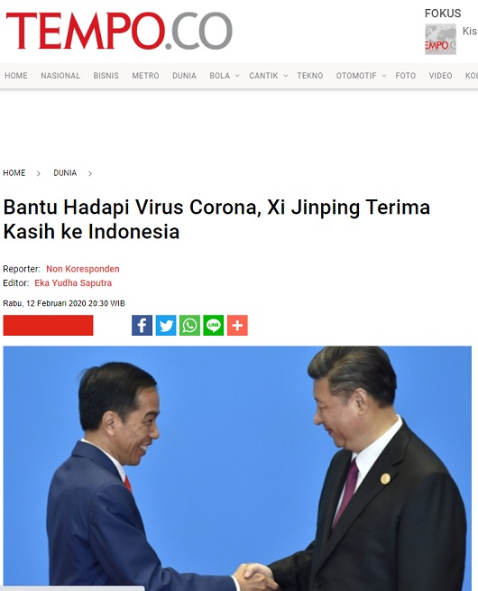 [Cek Fakta] Ucapan Terima Kasih Xi Jinping ke Jokowi karena Kurangi Pengangguran di Tiongkok? Ini Faktanya