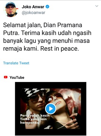 Musisi Dian Pramana Putra Tutup Usia
