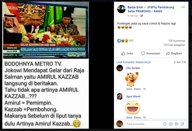 Arab Saudi Beri Gelar <i>Amirul</i> <i>Kazzab</i> untuk Jokowi, yang Berarti Pemimpin Pembohong? Ini Faktanya