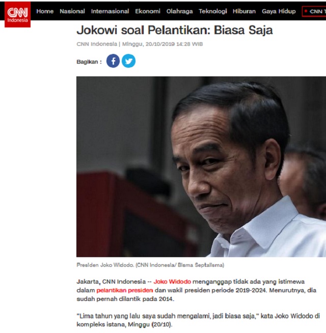[Cek Fakta] Jokowi Tersinggung Banyak Rakyat Matikan TV Saat Pelantikan?