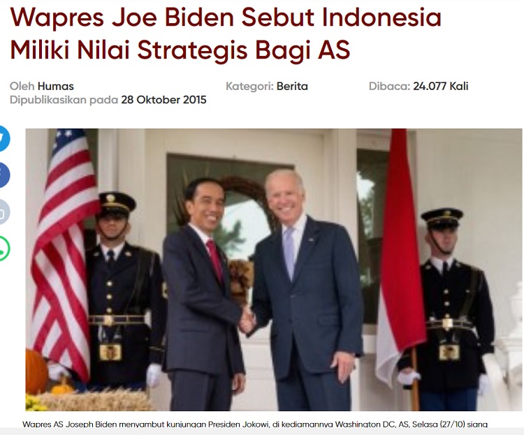 [Cek Fakta] Joe Biden Minta Saran ke Jokowi Cara Memenangkan Pilpres? Ini Faktanya