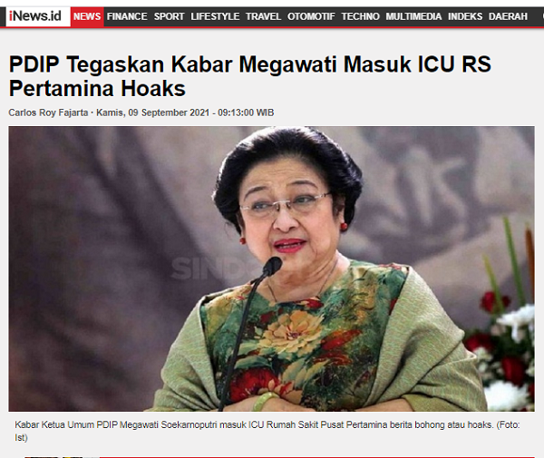 [Cek Fakta] Benarkah Megawati sedang Sakit? Ini Faktanya
