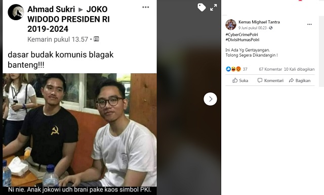 [Cek Fakta] Foto Anak Jokowi Berani Pakai Baju Simbol PKI? Ini Faktanya