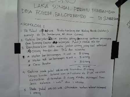 Data Jumlah Korban Kecelakaan Perahu Penyebrangan Simpang Siur