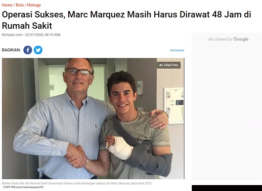 [Cek Fakta] Marc Marquez Jalani Perawatan Cederanya ke Tukang Urut di Sulsel? Ini Faktanya