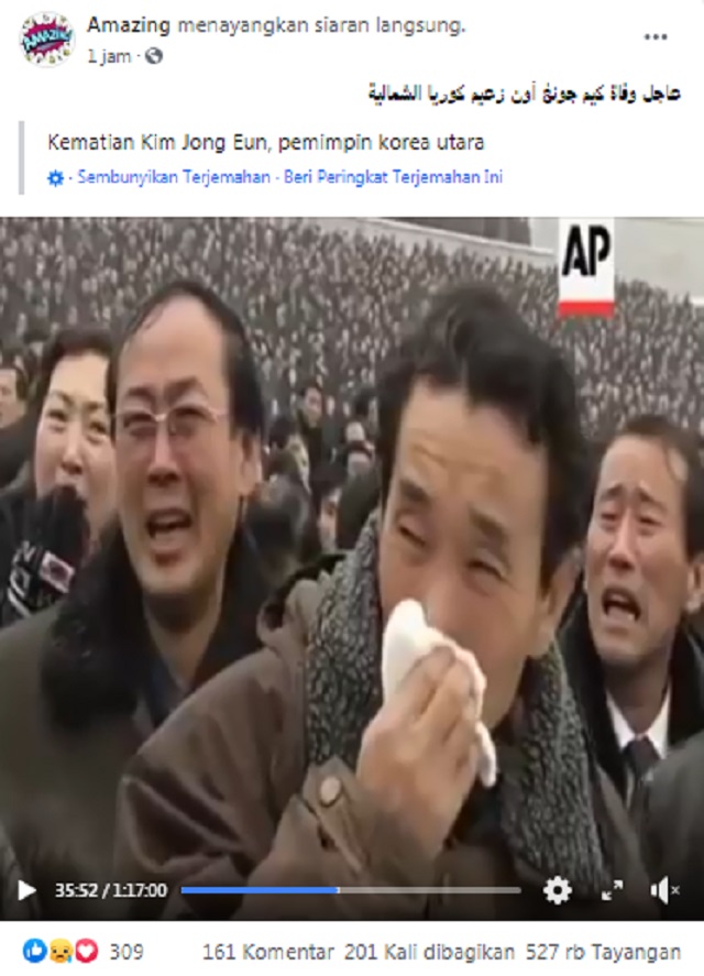 [Cek Fakta] Video Rakyat Korea Utara Ramai Tangisi Kematian Kim Jong-un? Ini Faktanya