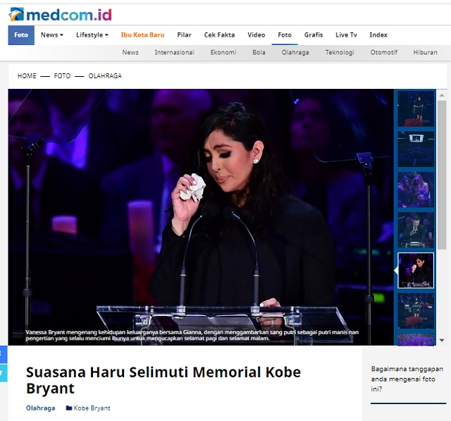 Cek Fakta Istri Mendiang Kobe Bryant Meninggal Bunuh ...