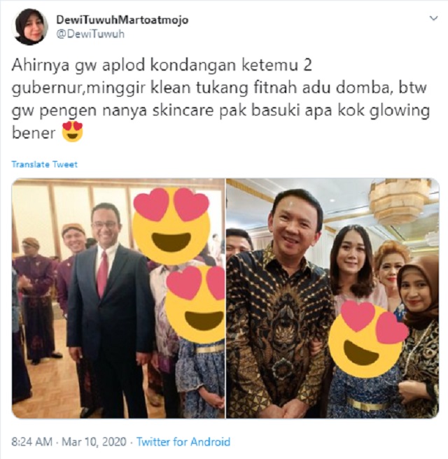 [Cek Fakta] Viral Foto Ahok Dikerumuni Banyak Orang di Kondangan, sedangkan Anies <i>Ngumpet</i>? Ini Faktanya