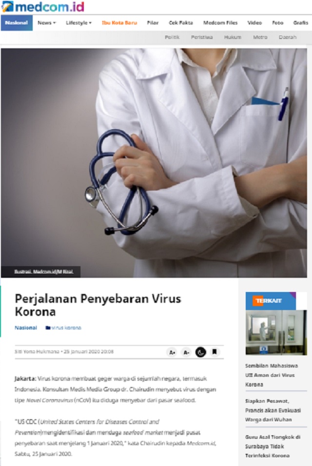 [Cek Fakta] Virus Korona Sengaja Disebarkan Rezim Tiongkok untuk Membasmi Umat Islam di Wuhan? Ini Faktanya