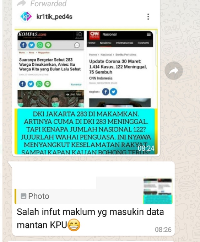 Pemerintah Bohongi Data Kematian Covid 19 Karena Ulah Mantan Pegawai Kpu