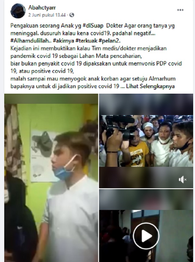 [Cek Fakta] Benarkah Video Ini Bukti Dokter Memanfaatkan Covid-19 sebagai Ladang Bisnis? Simak Faktanya
