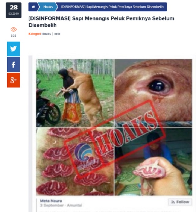 [Cek Fakta] Foto Sapi Peluk Majikannya sebelum Disembelih dan Dagingnya Berlafaz Allah SWT? Ini Faktanya