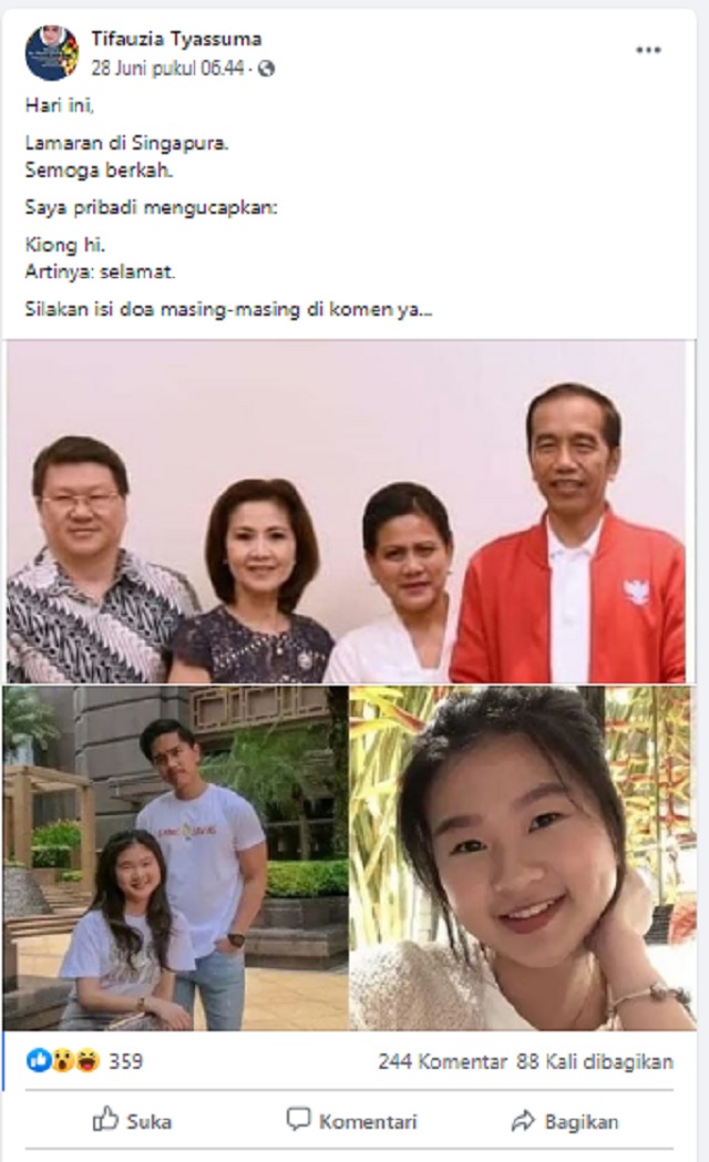 Putra Bungsu Presiden Jokowi Kaesang Pangarep Gelar Lamaran Di Singapura
